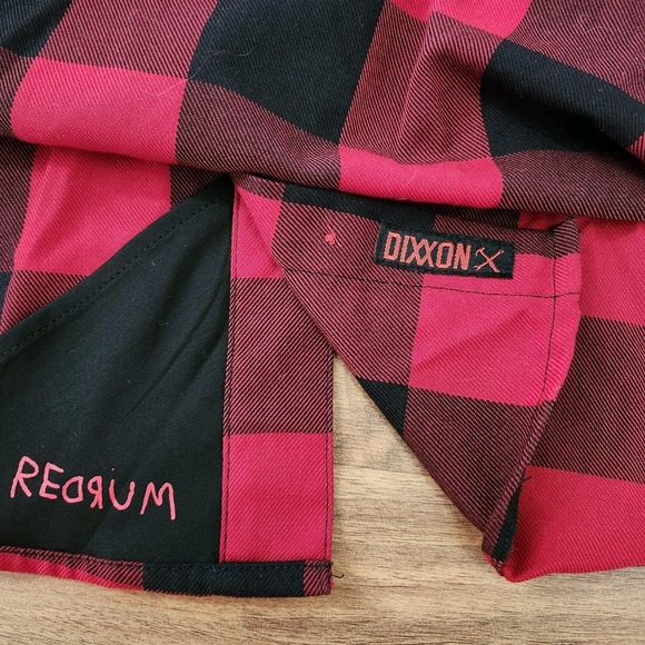 DIXXON Men's Redrum Sz L Flannel Shirt Red Black Plaid Lumberjack - Picture 11 of 13